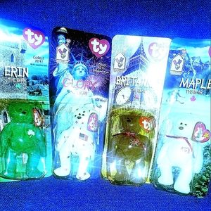 Original 4 International Ty Beanie baby bears Mint